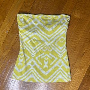 H&M Neon Green Yellow Tribal Print Tube Top Size XS